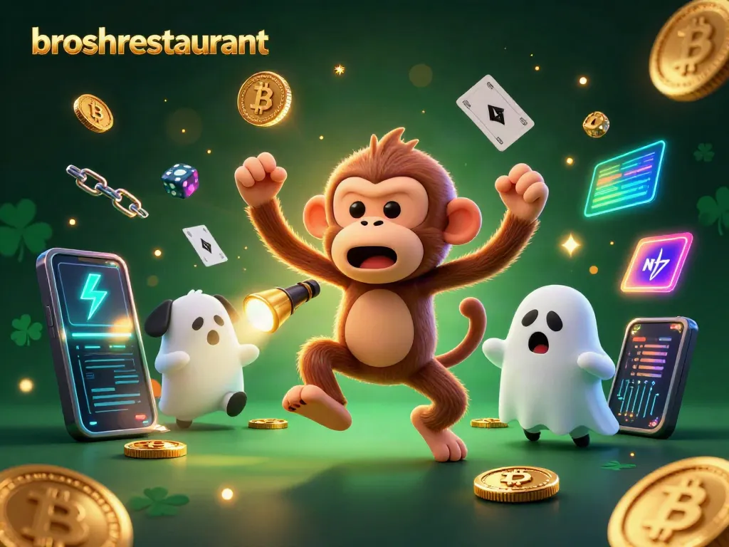 Play at broshrestaurant's vibrant haunted casino, featuring a poltergeist monkey juggling winnings.