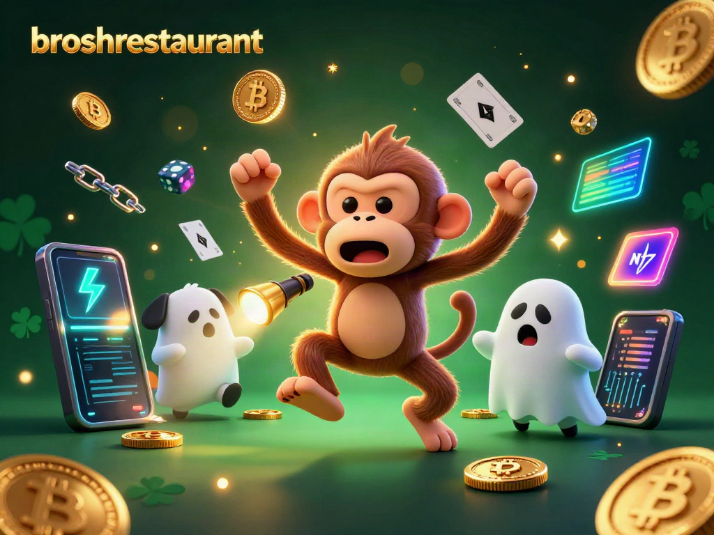 Play at broshrestaurant's vibrant haunted casino, featuring a poltergeist monkey juggling winnings.