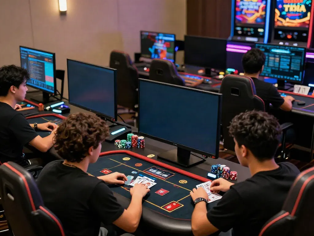Engaged players at home using credit card casinos for online gaming enjoyment.