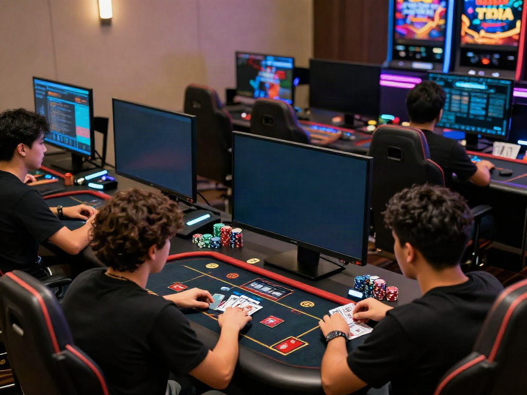 Engaged players at home using credit card casinos for online gaming enjoyment.