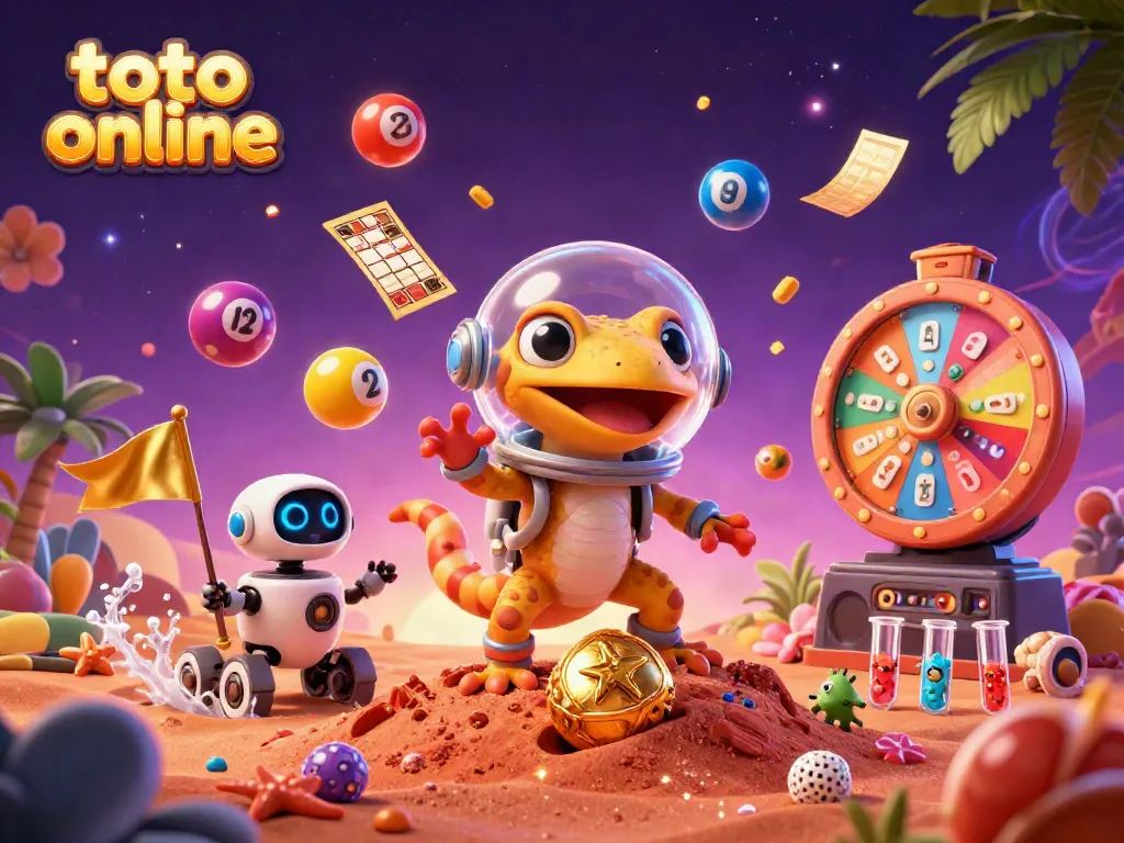 Explore the galaxy of fun with toto online gaming featuring energetic Martian characters and vibrant lottery elements.