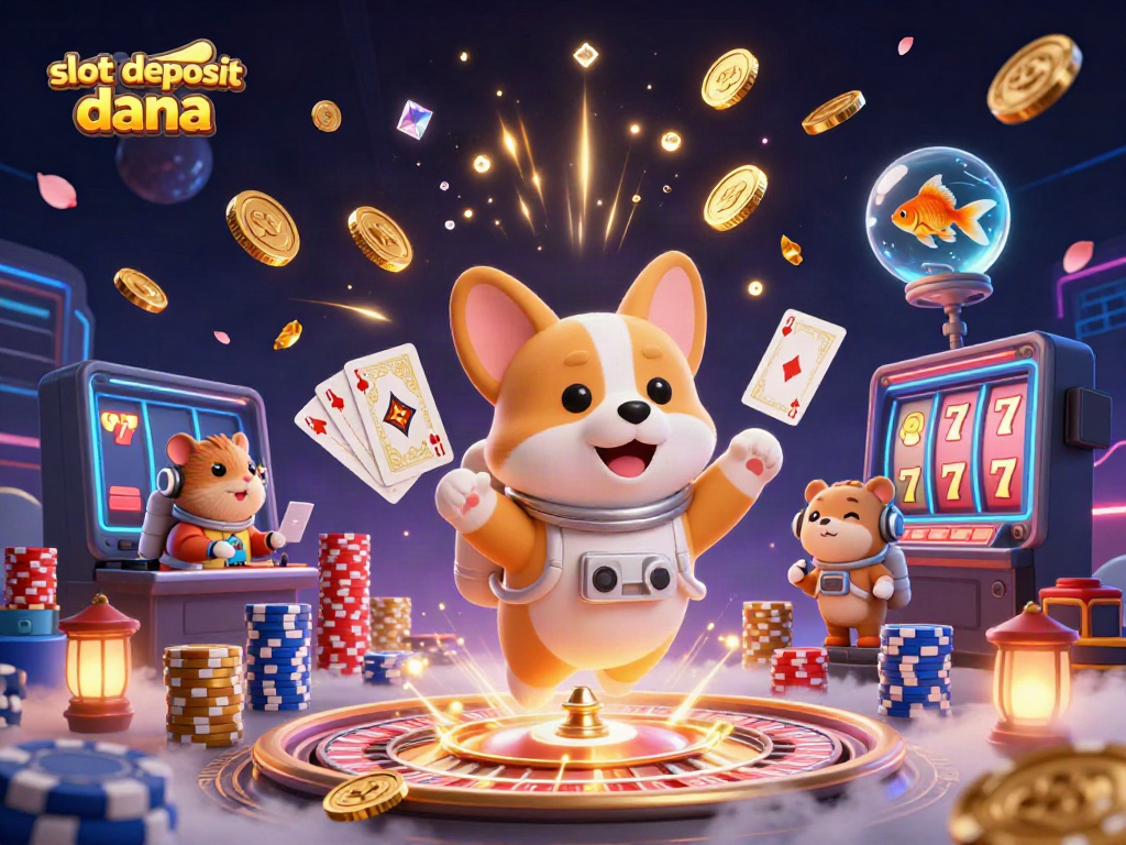 Experience thrilling gameplay in the slot deposit dana universe with floating characters and dynamic casino elements.